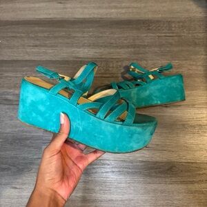 Women's Teal Platform Sandals